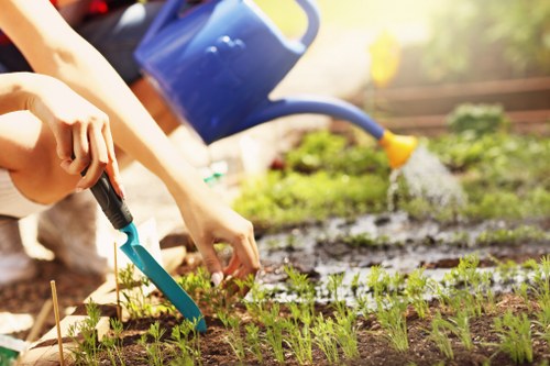 Person reviewing accessible Gardeners Old Oak Common information