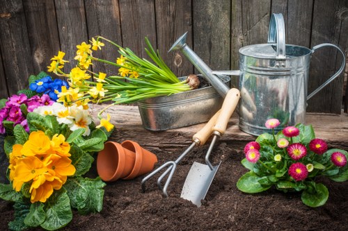 Garden waste and branches being removed in Old Oak Common